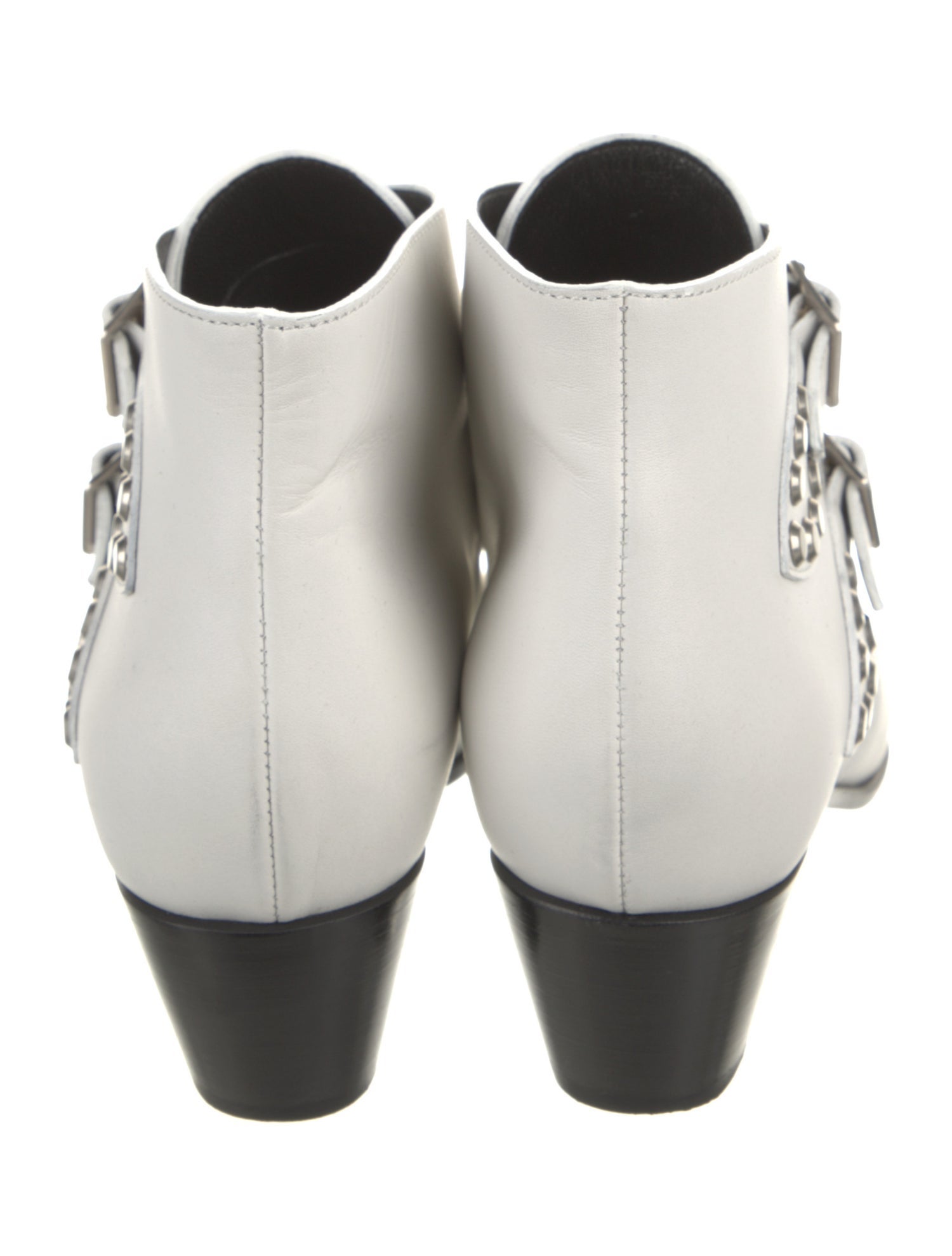 Saint Laurent Leather Studded Accents Western Boots